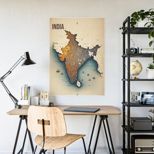 Graphic Map Gloss – India Landscapes Poster - Dipaliz - Posters Prints & Visual Artwork