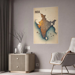 Graphic Map Gloss – India Landscapes Poster - Dipaliz - Posters Prints & Visual Artwork