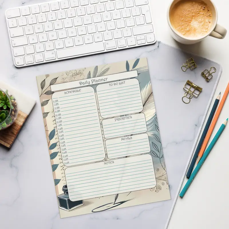 Stylish Daily Planner Notepad: Perfect for Office & Home! - Notepads