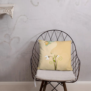 Graphic White Flowers Throw Pillow – Insert Included - Dipaliz - Pillows