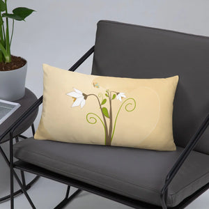 Graphic White Flowers Throw Pillow – Insert Included - Dipaliz - Pillows