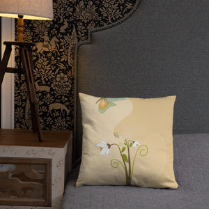 Graphic White Flowers Throw Pillow – Insert Included - Dipaliz - Pillows