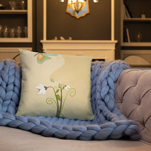 Graphic White Flowers Throw Pillow – Insert Included - Dipaliz - Pillows