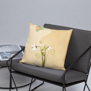 Graphic White Flowers Throw Pillow – Insert Included - Dipaliz - Pillows