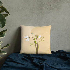 Graphic White Flowers Throw Pillow – Insert Included - Dipaliz - Pillows