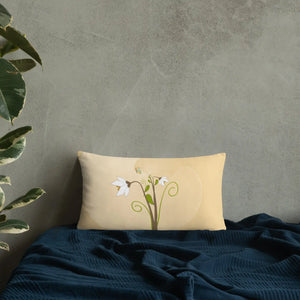 Graphic White Flowers Throw Pillow – Insert Included - Dipaliz - Pillows