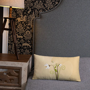 Graphic White Flowers Throw Pillow – Insert Included - Dipaliz - Pillows