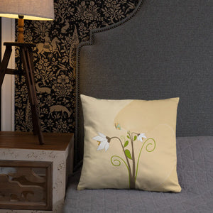 Graphic White Flowers Throw Pillow – Insert Included - Dipaliz - Pillows