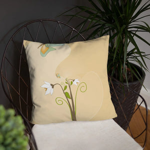 Graphic White Flowers Throw Pillow – Insert Included - Dipaliz - Pillows