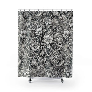 Intricate Floral Pattern Shower Curtain Polyester - Dipaliz - Curtains