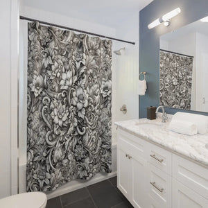 Intricate Floral Pattern Shower Curtain Polyester - Dipaliz - Curtains