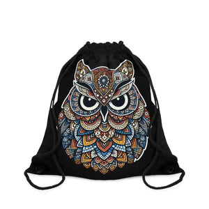 Vivid Owl Drawstring Bag - Eco-friendly Gift - Dipaliz - Backpacks
