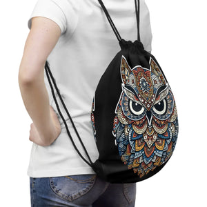 Vivid Owl Drawstring Bag - Eco-friendly Gift - Dipaliz - Backpacks