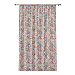 Vibrant Pastel Flower Window Curtain - Chic Room Elegance - Dipaliz - Sheer / White / 50’’ × 84’’ - Curtains