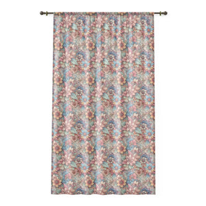 Vibrant Pastel Flower Window Curtain - Chic Sheer Polyester - Dipaliz - Curtains