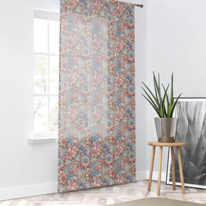 Vibrant Pastel Flower Window Curtain - Chic Room Decor - Dipaliz - Sheer / White / 50’’ × 84’’ - Home