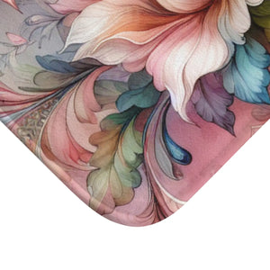 Floral Bath Mat – Soft Watercolor Microfiber - Dipaliz - Mats & Rugs