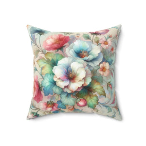 Designed Watercolor Flowers – Spun Polyester - Dipaliz - Throw Pillows