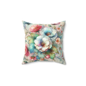 Designed Watercolor Flowers – Spun Polyester - Dipaliz - Throw Pillows