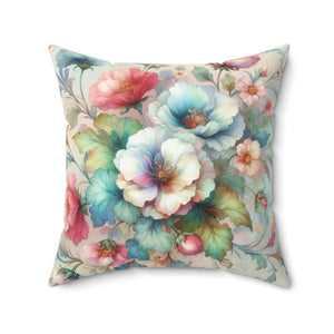 Designed Watercolor Flowers – Spun Polyester - Dipaliz - Throw Pillows
