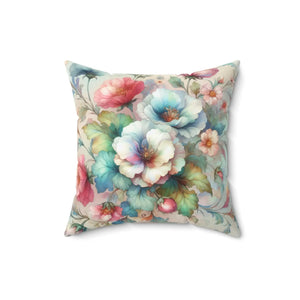 Designed Watercolor Flowers – Spun Polyester - Dipaliz - Throw Pillows