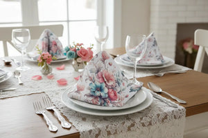 Floral Cloth Napkins – Watercolor Polyester - Dipaliz