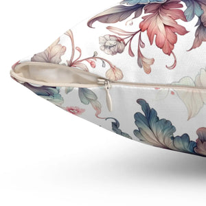Watercolor Floral Pillow – White Spun Polyester - Dipaliz - Throw Pillows