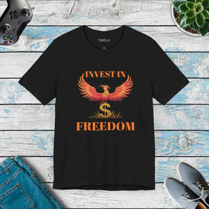 Cryptocurrency Short Sleeve Tee - Invest in Freedom - Dipaliz - Black / s - T-shirts