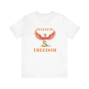 Cryptocurrency Short Sleeve Tee Invest in Freedom - Dipaliz - White / s - T-shirts