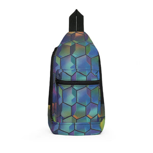 Iridescent Geometric Sling Bag - Prism Festival Pack - Dipaliz - Cross Body Bags