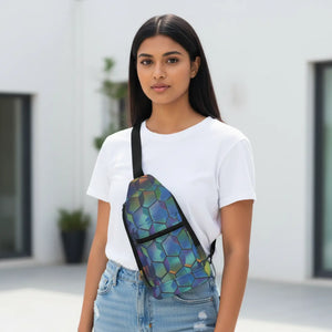Iridescent Geometric Sling Bag - Prism Festival Pack - Dipaliz - Cross Body Bags