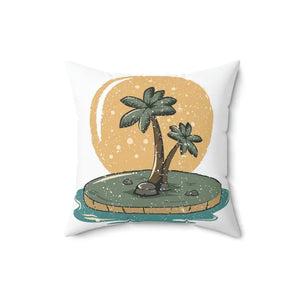 Polyester Square Pillow - Island Palm Trees Tropical Vibes - Dipaliz - 16’’ × - Throw Pillows