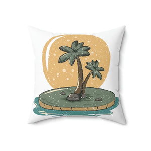 Polyester Square Pillow - Island Palm Trees Tropical Vibes - Dipaliz - 18’’ × - Throw Pillows