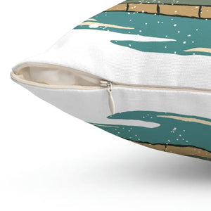 Polyester Square Pillow - Island Palm Trees Tropical Vibes - Dipaliz - Throw Pillows