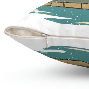 Polyester Square Pillow - Island Palm Trees Tropical Vibes - Dipaliz - Throw Pillows