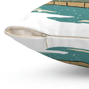 Polyester Square Pillow - Island Palm Trees Tropical Vibes - Dipaliz - Throw Pillows