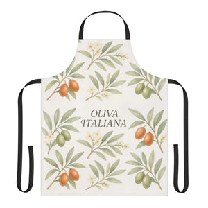Italian Olive Kitchen Apron, ?Oliva Italiana’ Floral Branch Cooking - Aprons