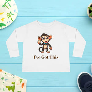 Toddler Long Sleeve Tee Monkey Fist Graphic Comfort Wear Dipaliz - White / 2t - Baby & Clothing