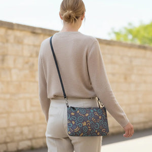 Ivory Swirls Faux Leather Crossbody – Luxe - Dipaliz - Cross Body Bags