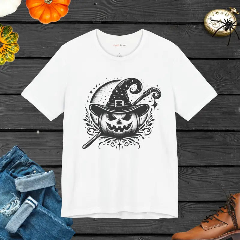 Steal the Show with our Jack O’ Lantern Jersey Short Sleeve Tee - White / s T-shirt