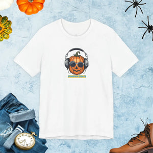 Soft Unisex Jersey Short Jack o Lantern Pumpkin Beats - Dipaliz - T-shirts