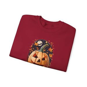 Spooky Jack o Lantern Heavy Blend Crewneck Sweatshirt - Dipaliz - Sweatshirts