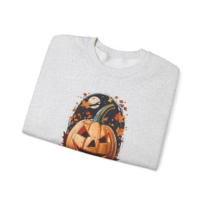 Spooky Jack o Lantern Heavy Blend Crewneck Sweatshirt - Dipaliz - Sweatshirts