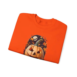 Spooky Jack o Lantern Heavy Blend Crewneck Sweatshirt - Dipaliz - Sweatshirts