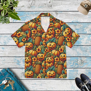 Jack Lantern Hawaiian Camp Shirt - Palm Leaves - Dipaliz - Shirts - Xs