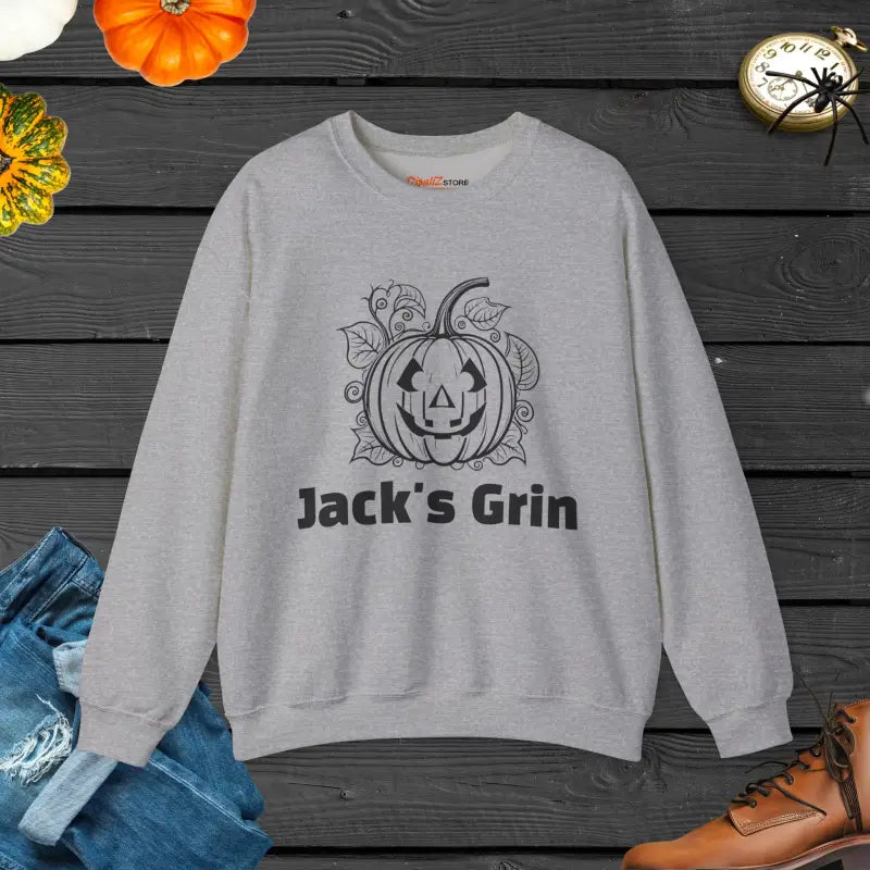 Jack’s Grin Unisex Heavy Blend Crewneck Cozy and - s / Sport Grey Sweatshirt