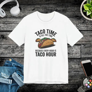 Taco Time Tee Airlume Combed Ribbed Knit Collar - Dipaliz - White / Xs - T-shirts