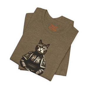 T-shirt - Japanese Samurai Cat Jersey Short Sleeve Tee - Dipaliz