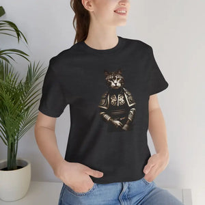T-shirt - Japanese Samurai Cat Jersey Short Sleeve Tee - Dipaliz
