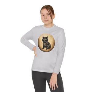Kids Clothes - Japanese Samurai Cat Tattoo Youth Long Sleeve Tee - Dipaliz